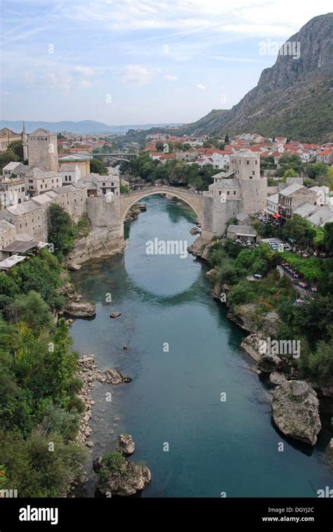 Historic Town Centre Stari Most Old Bridge Mostar Herzegovina