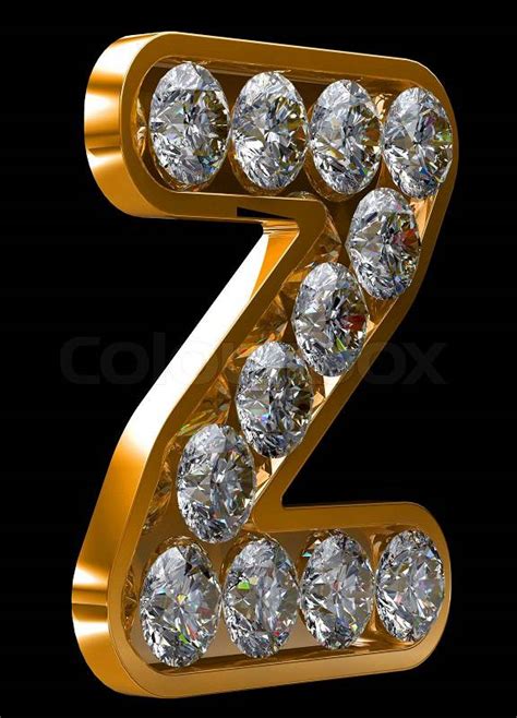 Golden Z Letter Incrusted With Diamonds Stock Photo Colourbox