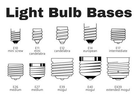 Search for chandelier light bulbs. 56 Different Types of Light Bulbs (Illustrated Charts ...