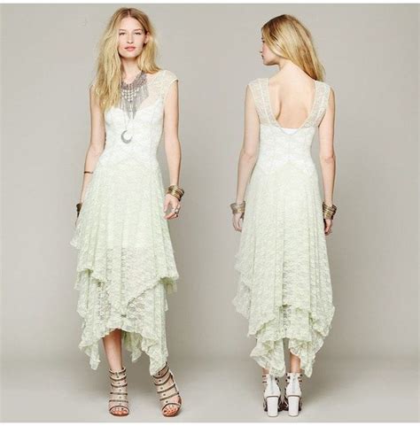 Asymmetrical Layered Lace Bohemian Maxi Dress Rebelsmarket