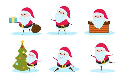 Collection Of Christmas Santa Claus Decorative Illustrations