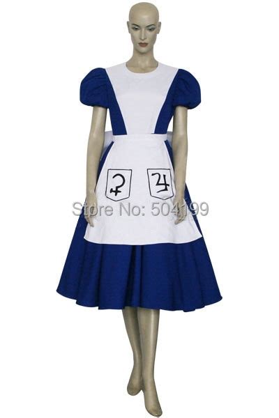 Alice Madness Returns Alice Liddell Cosplay Costume Blue Maid Dress