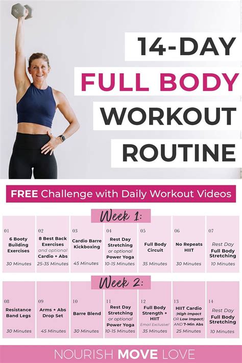 FREE 14-Day Full Body Workout Plan for Women | Nourish Move Love | Full ...