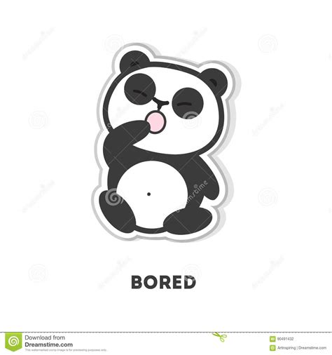 Bored Panda Bear Stock Vector Illustration Of Design 90491432