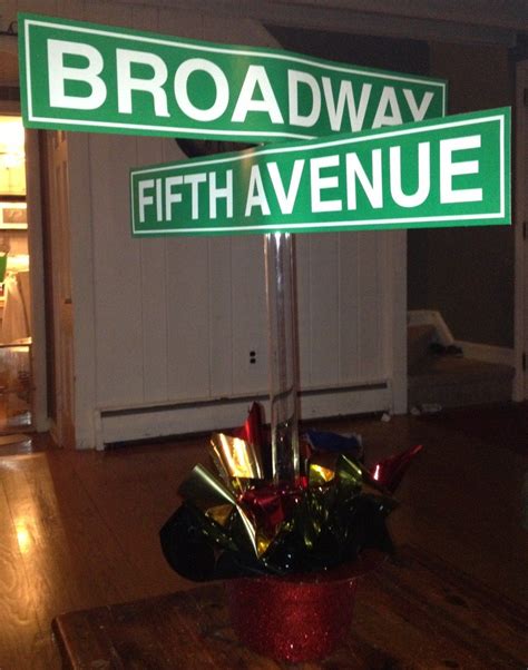 Keep this football themed cakes nyc idea in mind for your kid's next birthday party. Broadway / New York centerpiece | Sasha's Broadway ...