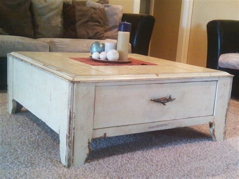 Industrial vintage distressed metal and reclaimed wood round coffee table. Distressed Coffee Table Design Images Photos Pictures