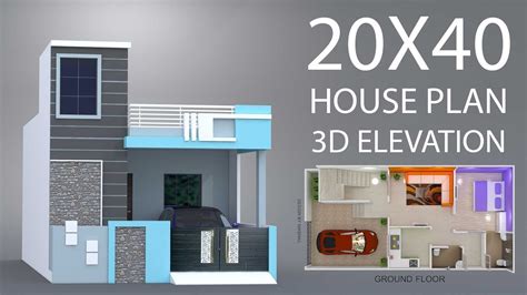 20x40 House Plan Car Parking With 3d Elevation By Nikshail F47