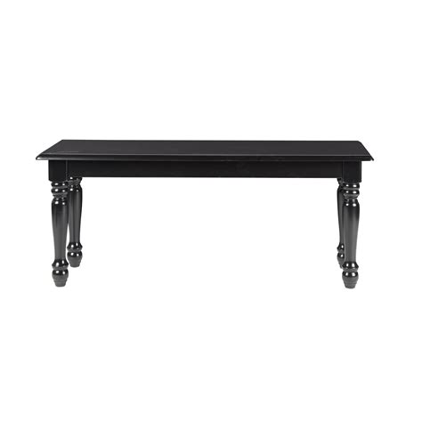 Adornments Backless Black Wood Dining Bench