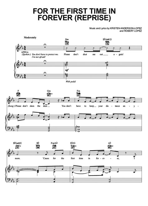 For The First Time In Forever Reprise Piano Sheet Music Easy Sheet