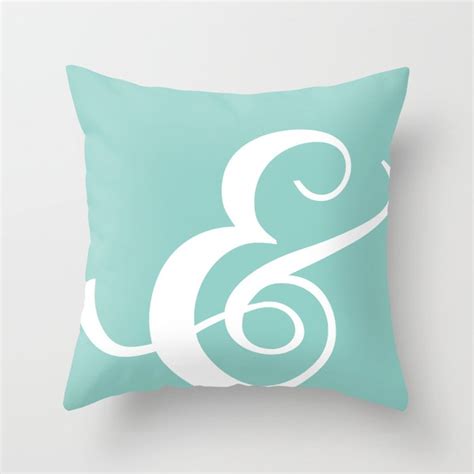 The Lovely Ampersand Cyan Throw Pillow By Bree Craft Society6