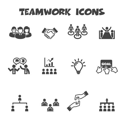 Teamwork Icons Symbol 673066 Vector Art At Vecteezy