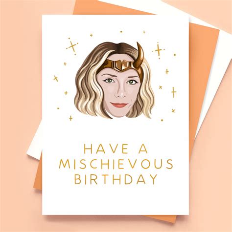 Sylvie Mischief Birthday Card God Goddess Asgard Marvel Etsy Simpsons