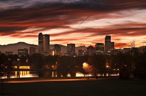 Denver Sunset Sunset Over The Downtown Denver Skyline From Flickr