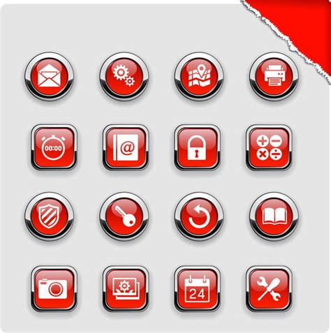 Red Computer Icons Collection Eps Ai Vector Uidownload
