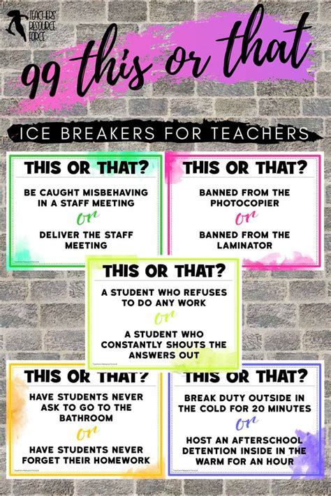 This icebreaker game for college students draws on gardner's theory, and asks your team to vote people off a desert island based hometown map is an icebreaker game for work that is easy to set up. This or That Ice Breaker Dilemmas for Teachers (editable ...