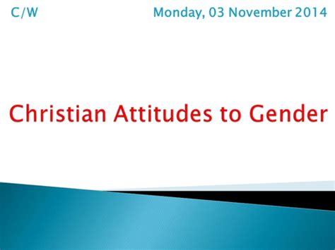 Christian Attitudes To Gender Teaching Resources