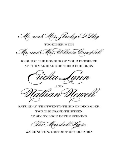 Traditional Wedding Invitation Wording