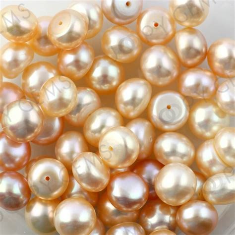 Pink Cultured Freshwater Pearls Half Drilled Button 75 8mm 1 Etsy