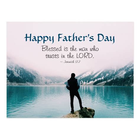 Inspirational Bible Verse Fathers Day Mountains Postcard