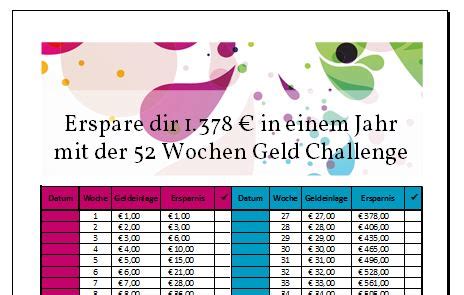 Monopoly geld selber drucken wohn design. 52 Wochen Geld Challenge inkl. Vorlage