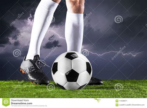 Soccer Fotball Matchchampionship Concept With Soccer Ball Stock