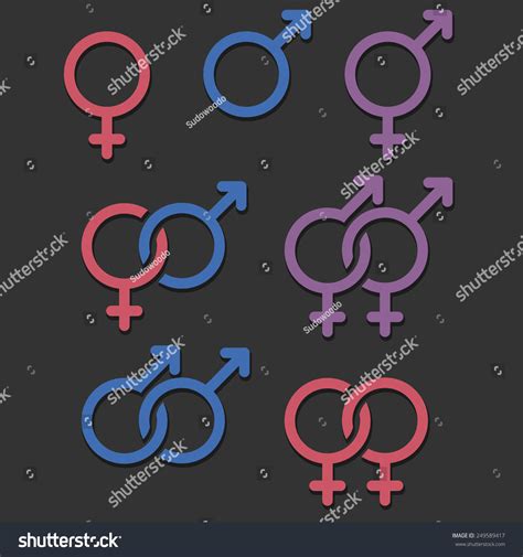 set of gender and orientation icons royalty free stock vector 249589417