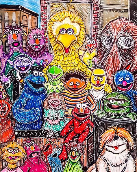 Sesame Street Drawing By Janine Messenger Pixels Merch