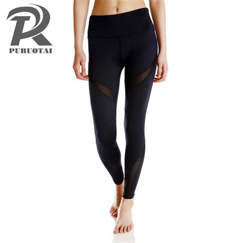 Buy Yoga Pants Black Mesh Patchwork Fitness Leggings Trousers Sport Gym