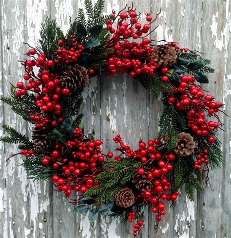 Evergreen And Berry Wreath 22 Millsfloralcom Outdoor