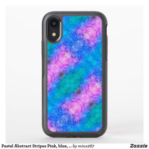 Pastel Abstract Stripes Pink Blue Aqua Otterbox Iphone Case Zazzle
