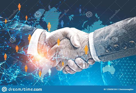 Handshake Of Two Businessmen Global World Stock Photo Image Of
