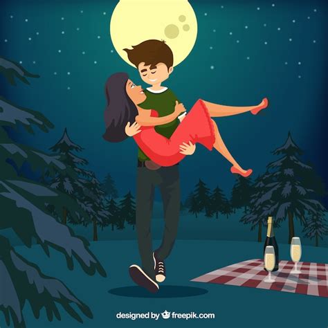 Romantic Couple Illustration Vector Free Download