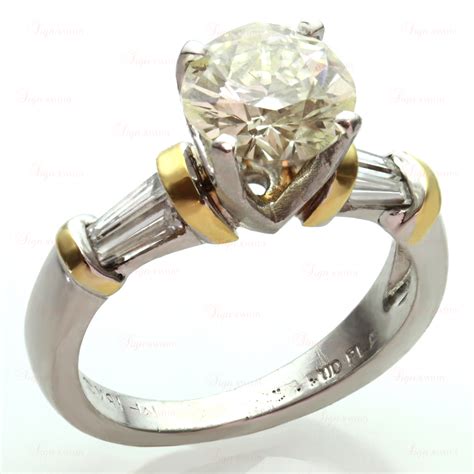 Diamond Platinum 18k Yellow Gold Engagement Ring Mtsj11036