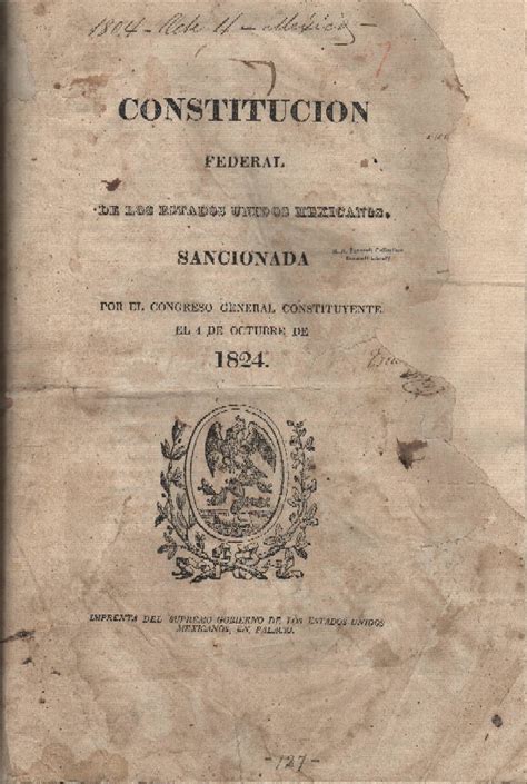 Primera Republica Federal Constitución Federal De Los Estados Unidos