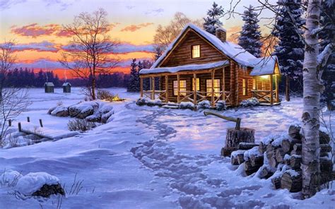 Looking for the best wallpapers? Log Cabin Landscape Wallpapers - Top Free Log Cabin ...