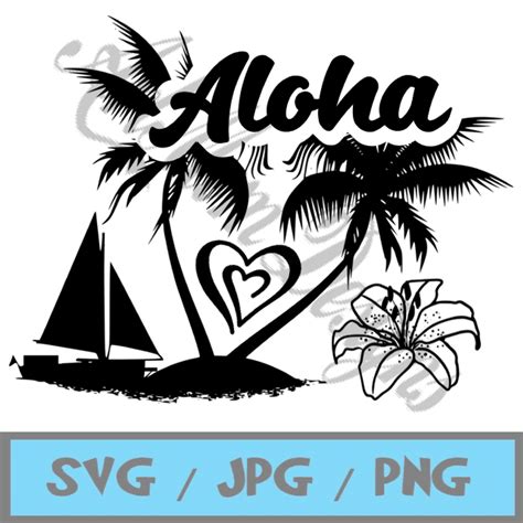 Aloha Fun Beach Hawaiian Design Svg And Png Instant Etsy
