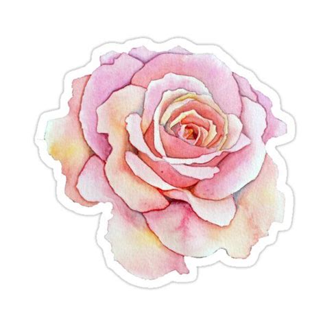 Rose Sticker By Dibeauteous Floral Stickers Homemade Stickers