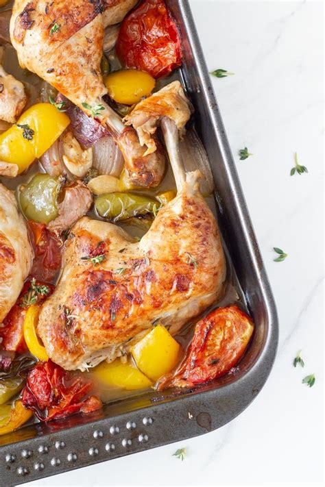 Bake about 20 minutes a pound or make it in the crockpot. One Tray Oven Baked Chicken and Vegetables | Recipe in ...