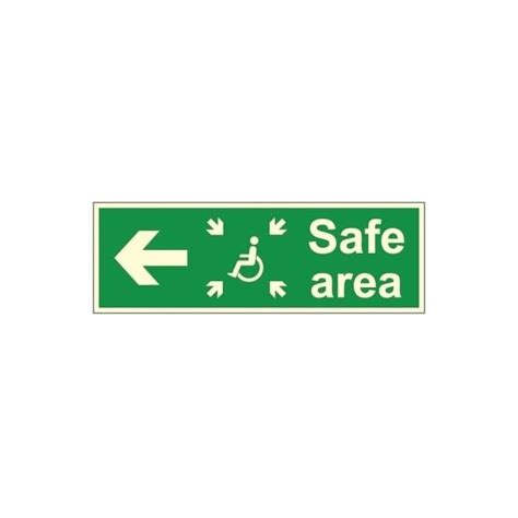 Photoluminescent Safe Area Arrow Left Signs Safety Signs From