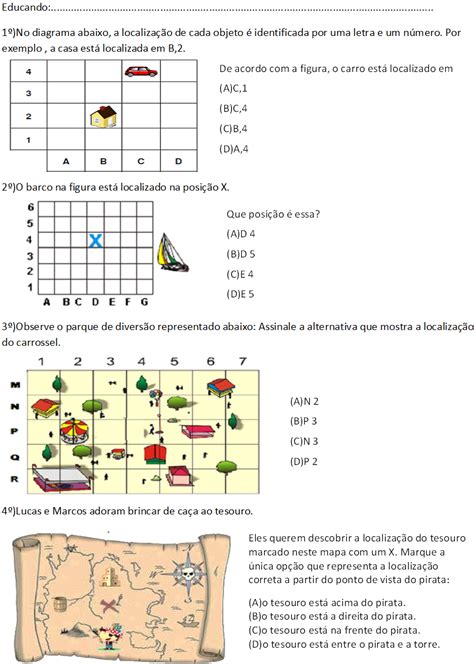 Atividade Malha Quadriculada 2 Ano
