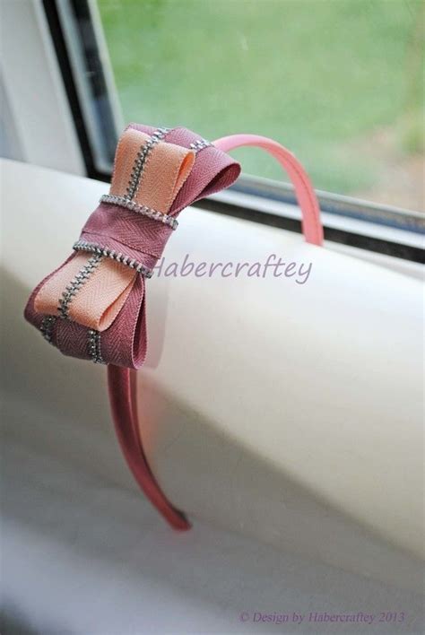 Zipper Bow Hairband Headband Handmade Zip Craft By Habercraftey Diy