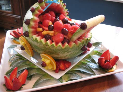 Baby Carriage Watermelon Fruit Salad Another Great Baby Shower Idea