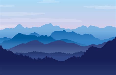 Download Blue Illustrated Mountains Wallpaper Mural Hovia Au By