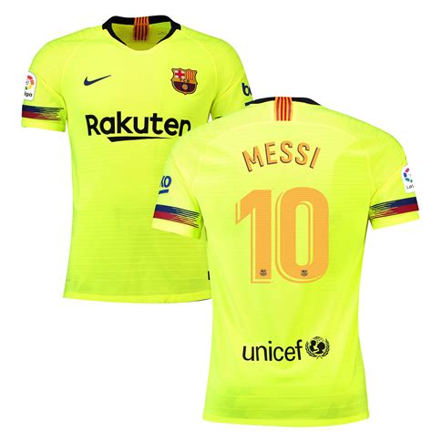Nike Lionel Messi Barcelona Yellow 201819 Away Authentic