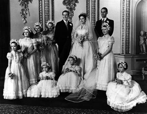 Let's make it bigger than my sister's. The bridal group at Buckingham Palace May 6, 1960 at the ...
