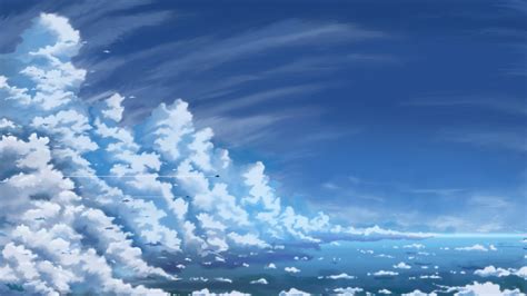 Download 2560x1440 Anime Sky Clouds Aircrafts Wallpapers