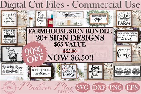 Download Farmhouse Sign Making Bundle - 20 Designs, Home Decor SVG ...