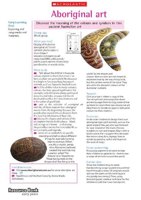 Aboriginal art – lesson plan – Early Years teaching resource - Scholastic
