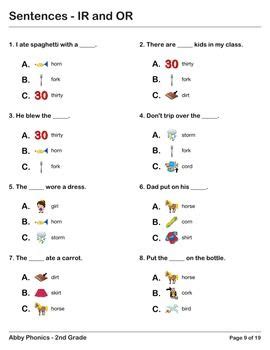 Phonics - Second Grade - IR and OR Series | Phonics, Second grade, Word