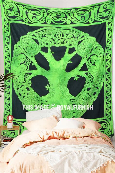 See more ideas about celtic, tapestry, celtic art. Green Celtic Tree of Life Tapestry Wall Hanging Bedspread Bedding - RoyalFurnish.com